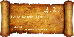 Laux Kamélia névjegykártya